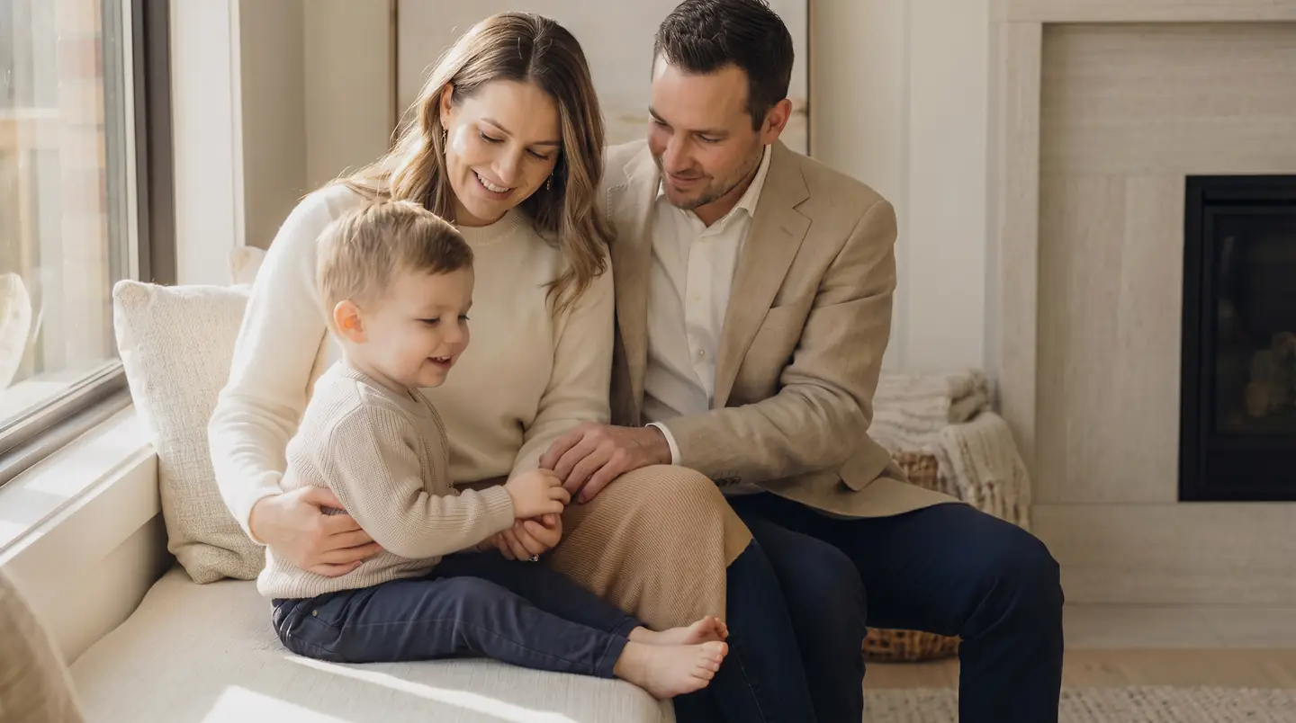 Warm family portrait representing state-of-the-art family and cosmetic dentistry in Timonium, MD near York Road and Lutherville